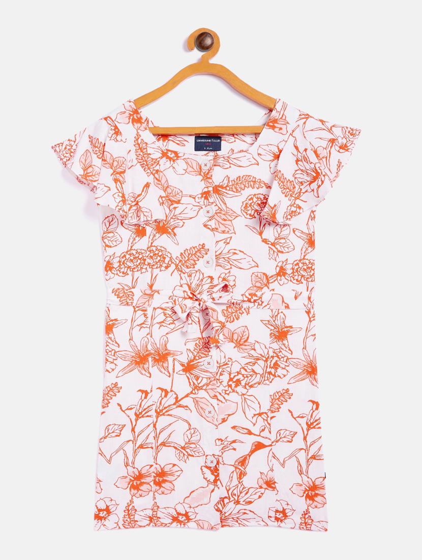 orange floral frock - 18027369 - Zoom Image - 1