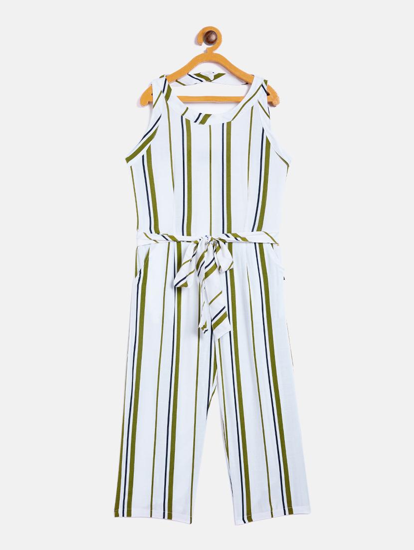 green striped full length jumpsuit - 18028062 - Zoom Image - 1