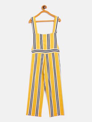 yellow striped full length jumpsuit - 18028063 - Standard Image - 2