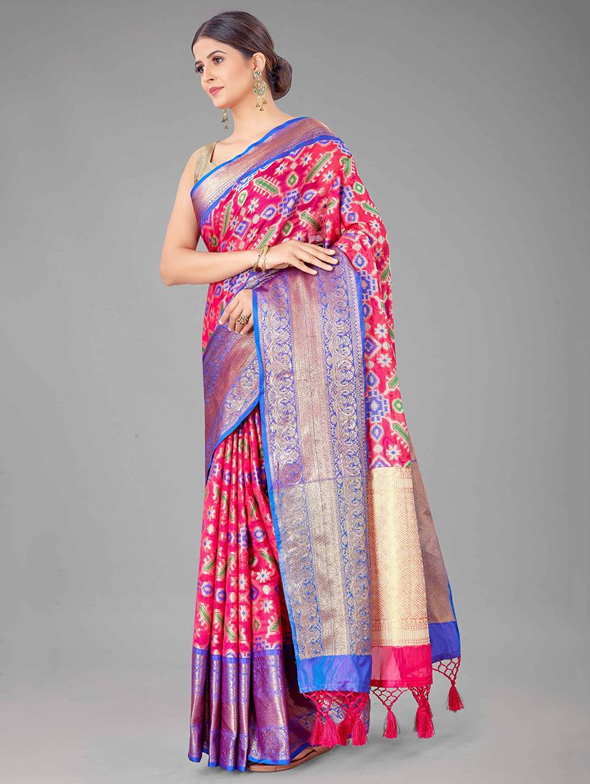 pink art silk kanjivaram saree with blouse - 18028098 - Zoom Image - 1