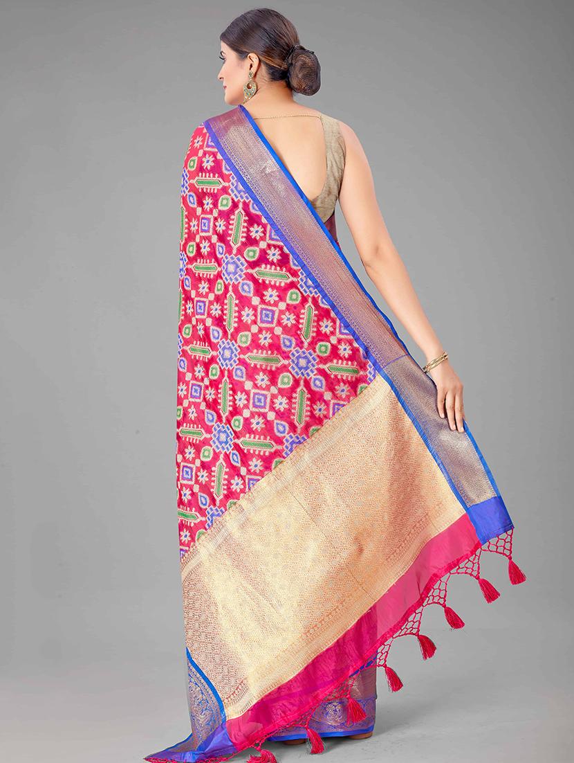 pink art silk kanjivaram saree with blouse - 18028098 - Zoom Image - 2