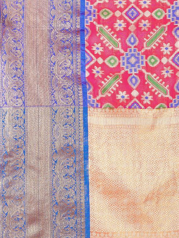 pink art silk kanjivaram saree with blouse - 18028098 - Zoom Image - 4