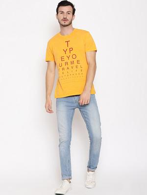 yellow front print t-shirt - 18028119 - Standard Image - 4