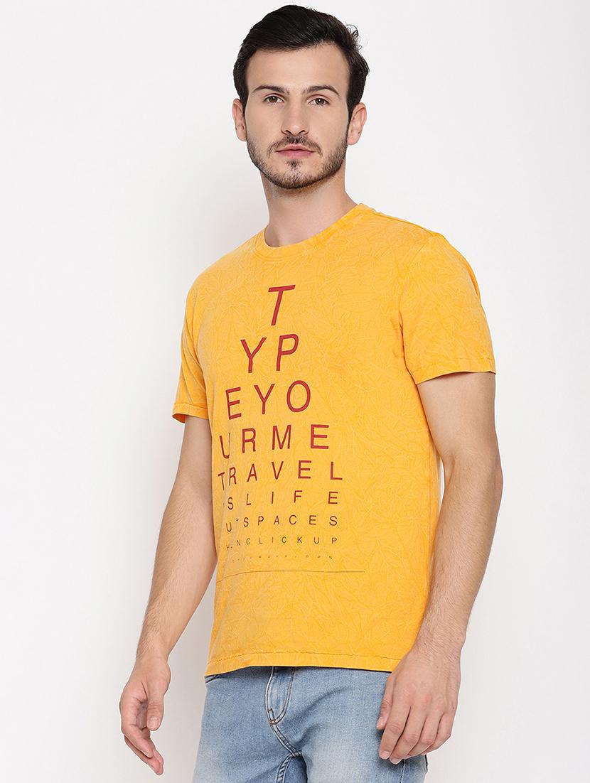 yellow front print t-shirt - 18028119 - Zoom Image - 2