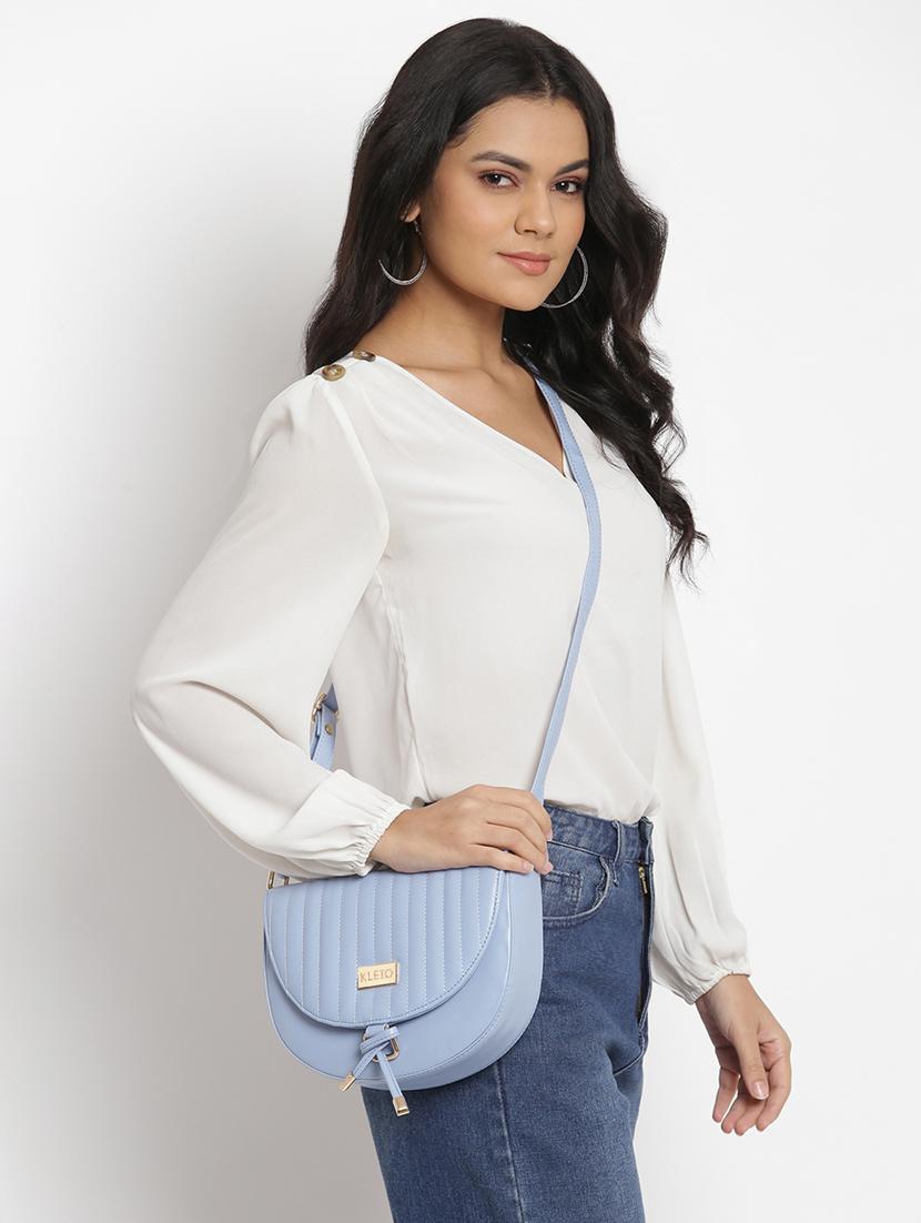 blue leatherette (pu) regular sling bag - 18028905 - Zoom Image - 6
