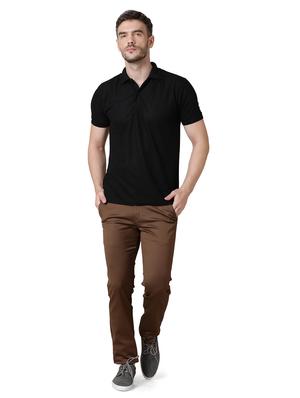 brown solid chinos - 18028914 - Standard Image - 4