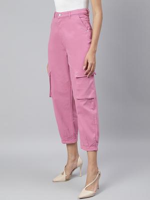 high rise solid cargos trouser - 18029097 - Standard Image - 2