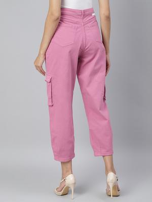 high rise solid cargos trouser - 18029097 - Standard Image - 3