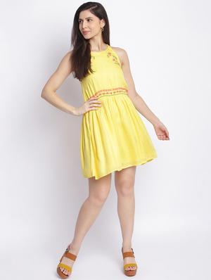embroidered detail fit & flare dress - 18029285 - Standard Image - 4