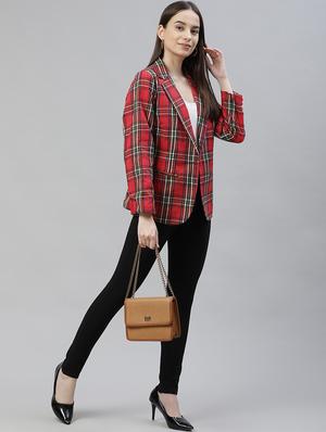 lapel neck checkered formal blazer - 18029741 - Standard Image - 4