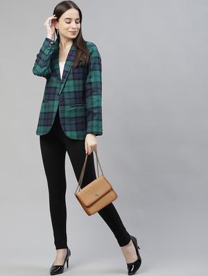 lapel neck checkered formal blazer - 18029742 - Standard Image - 4