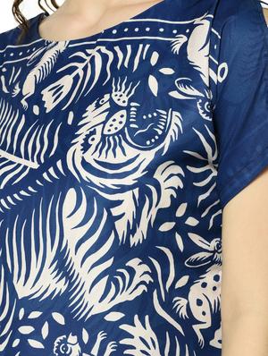 round neck printed top - 18029946 - Standard Image - 4