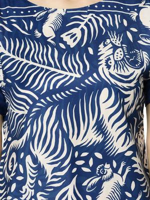 round neck printed top - 18029946 - Standard Image - 5