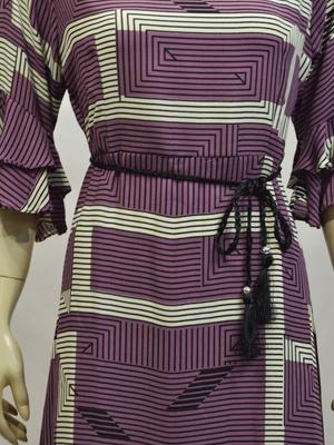 printed dress, comes with a belt - 18030042 - Standard Image - 2