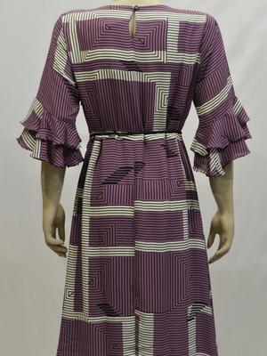 printed dress, comes with a belt - 18030042 - Standard Image - 3