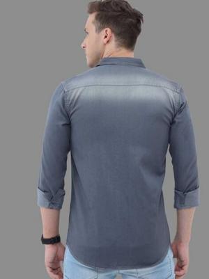 grey denim shirt - 18030096 - Standard Image - 2