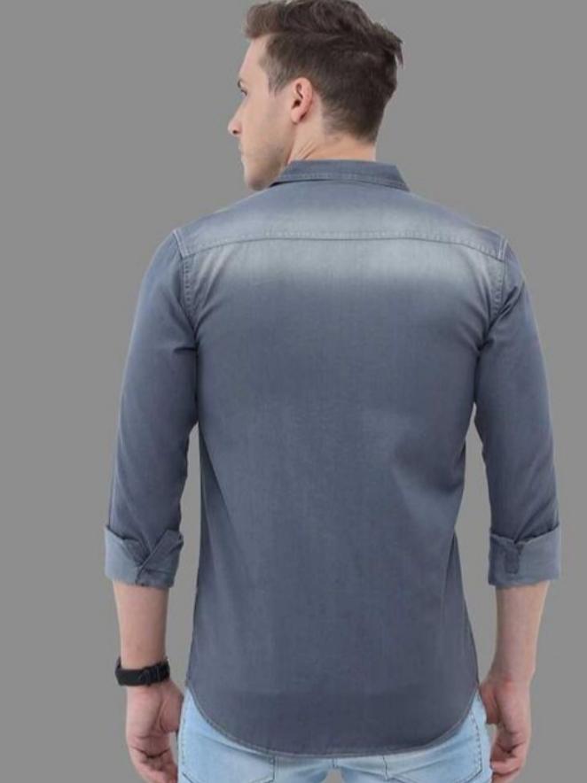 grey denim shirt - 18030096 - Zoom Image - 2