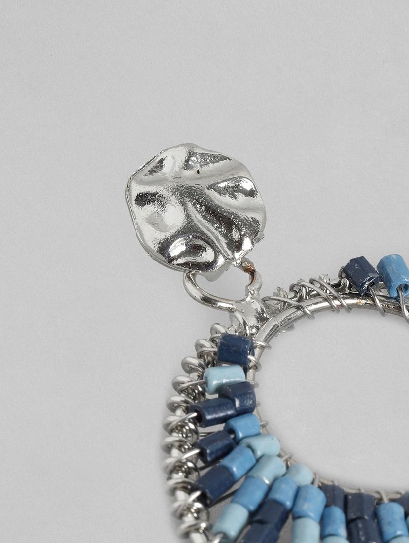 blue circular drop earrings - 18030228 - Zoom Image - 2
