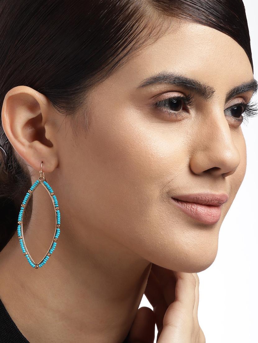 turquoise blue contemporary drop earrings - 18030248 - Zoom Image - 2