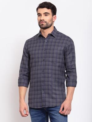grey checkered casual shirt - 18030315 - Standard Image - 2