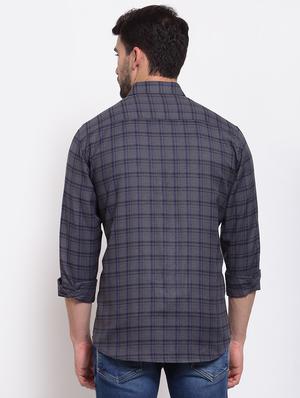 grey checkered casual shirt - 18030315 - Standard Image - 3