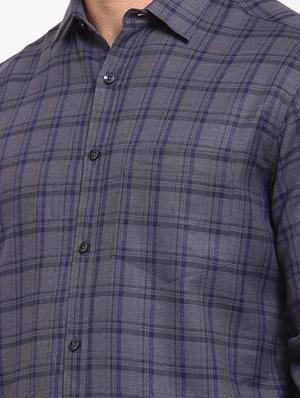 grey checkered casual shirt - 18030315 - Standard Image - 5