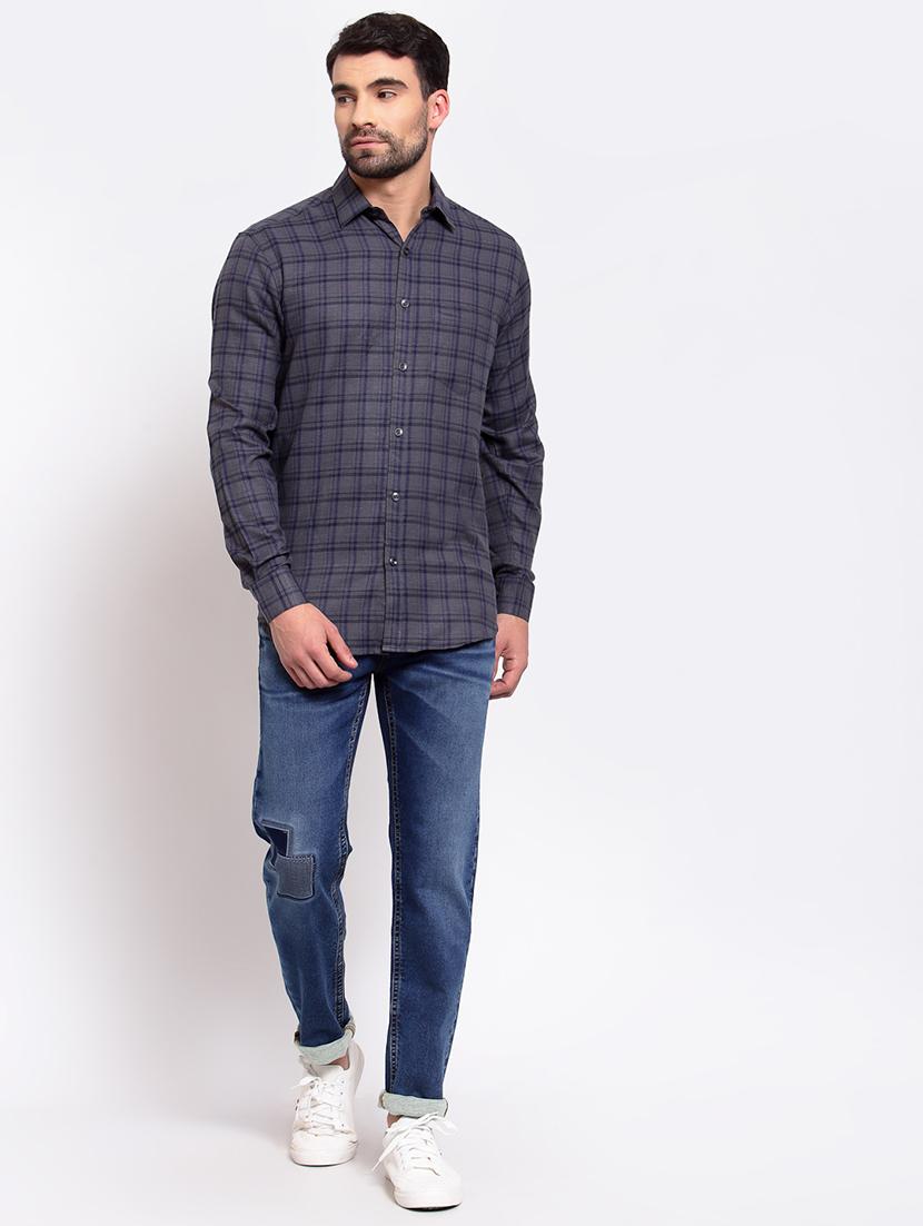 grey checkered casual shirt - 18030315 - Zoom Image - 4