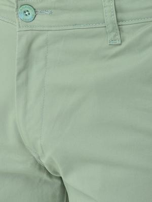 green solid flat front casual trouser - 18030354 - Standard Image - 5
