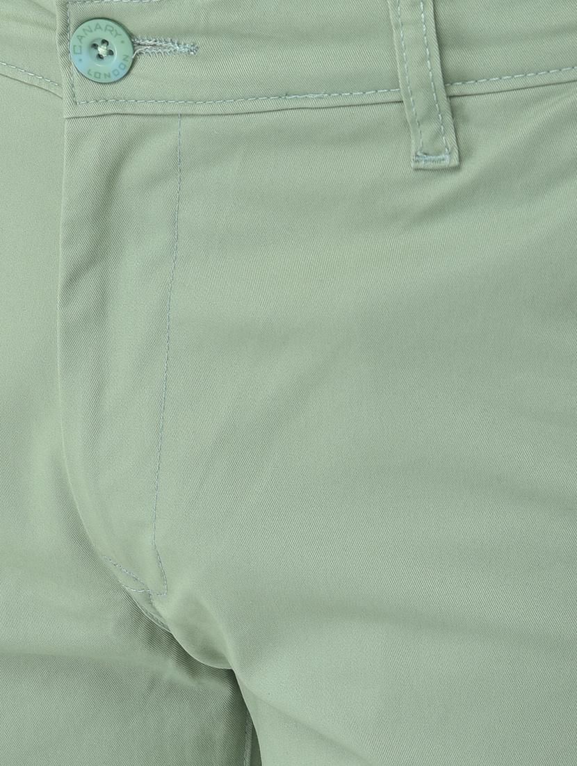 green solid flat front casual trouser - 18030354 - Zoom Image - 5