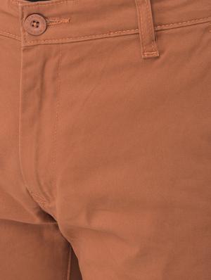 rust solid flat front casual trouser - 18030356 - Standard Image - 5