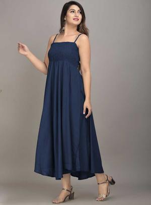 blue party wear fit and flared - 18030458 - Standard Image - 2