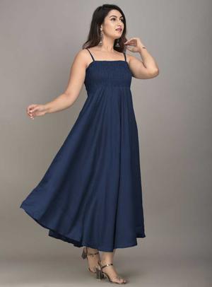 blue party wear fit and flared - 18030458 - Standard Image - 3