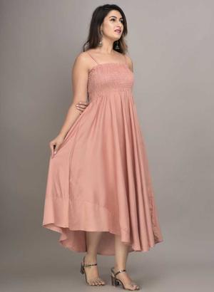pink fit and flared party dress - 18030558 - Standard Image - 2