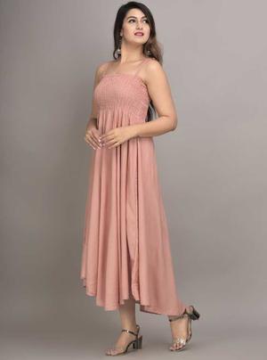 pink fit and flared party dress - 18030558 - Standard Image - 3