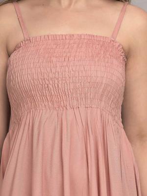 pink fit and flared party dress - 18030558 - Standard Image - 4