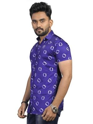 blue printed casual shirt - 18030652 - Standard Image - 2
