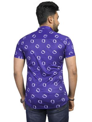 blue printed casual shirt - 18030652 - Standard Image - 3