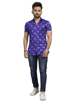 blue printed casual shirt - 18030652 - Standard Image - 4