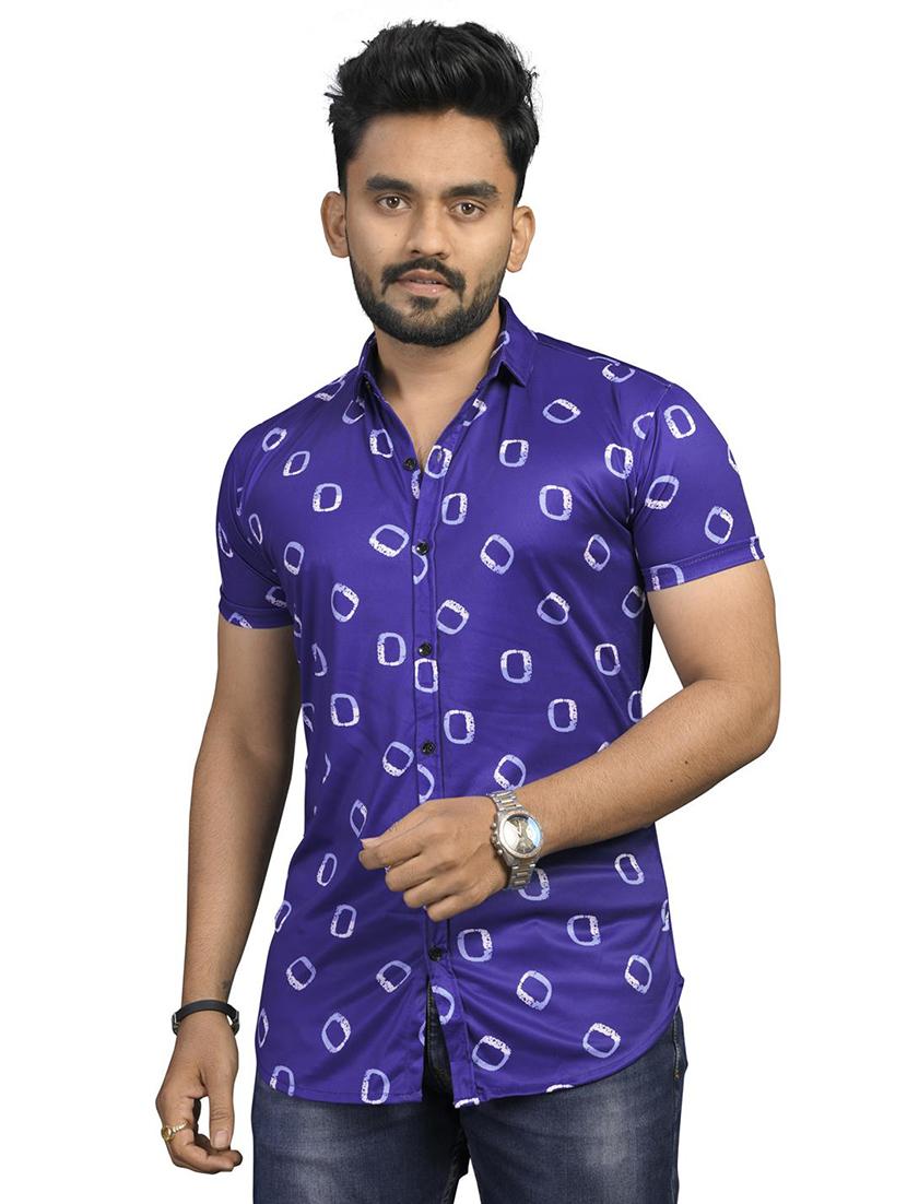 blue printed casual shirt - 18030652 - Zoom Image - 1