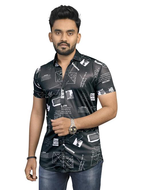 grey printed casual shirt - 18030659 - Standard Image - 1