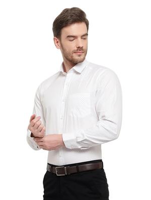 white printed formal shirt - 18030692 - Standard Image - 2