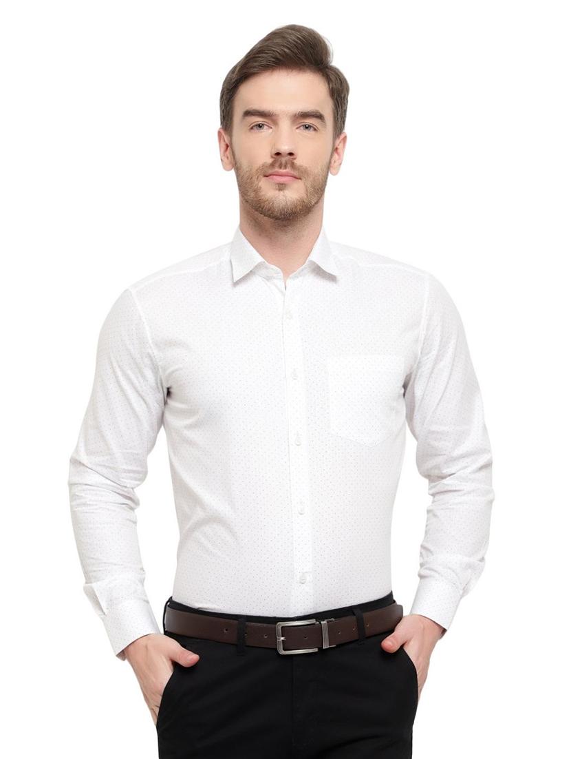white printed formal shirt - 18030692 - Zoom Image - 1