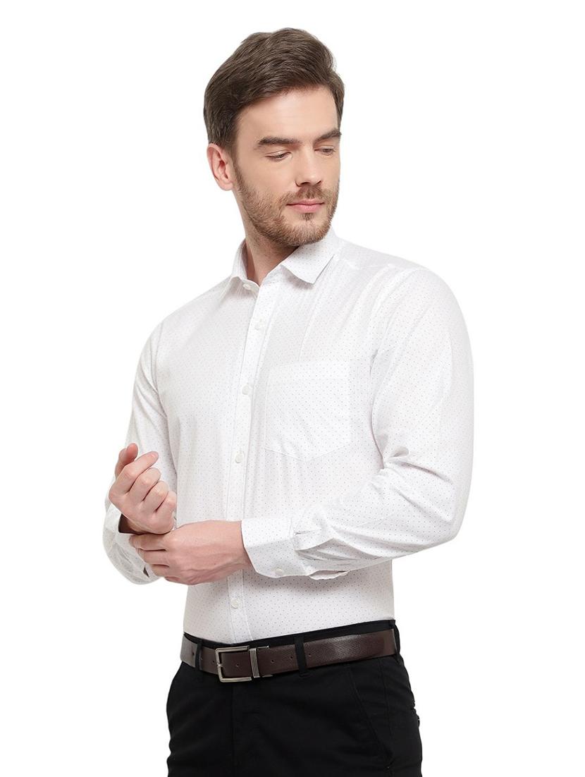 white printed formal shirt - 18030692 - Zoom Image - 2