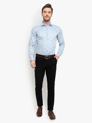 blue printed formal shirt - 18030695 - Standard Image - 4