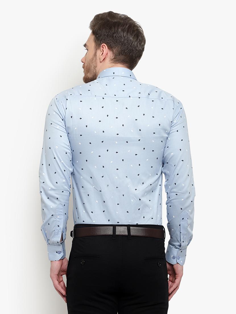 blue printed formal shirt - 18030695 - Zoom Image - 3