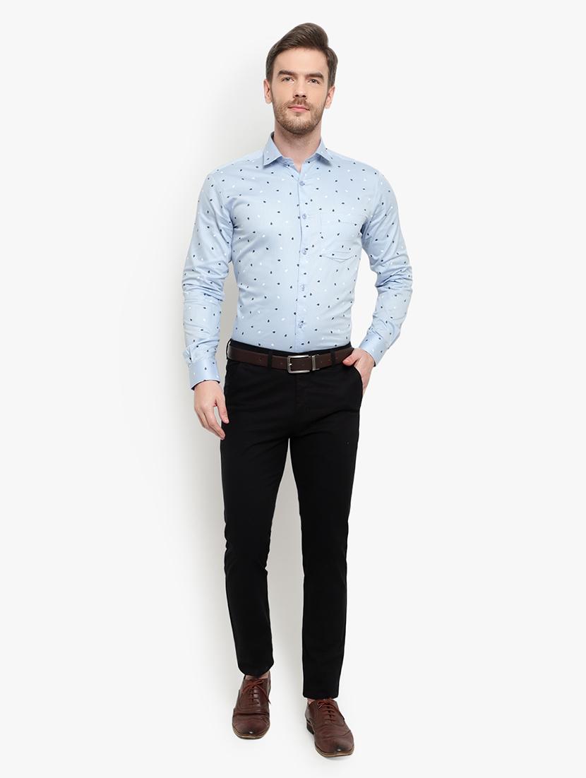 blue printed formal shirt - 18030695 - Zoom Image - 4
