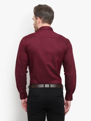 maroon solid formal shirt - 18030703 - Standard Image - 3
