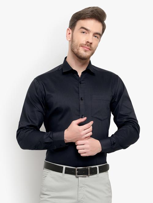 grey solid formal shirt - 18030709 - Standard Image - 1