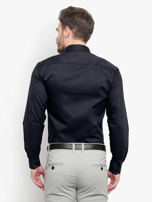 grey solid formal shirt - 18030709 - Standard Image - 3