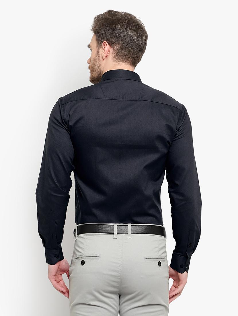 grey solid formal shirt - 18030709 - Zoom Image - 3